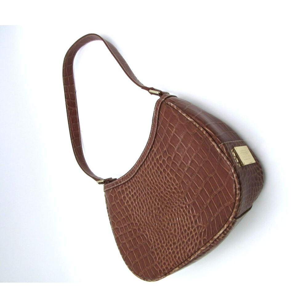 Liz Claiborne Purse Accessories Brown Embossed Snakeskin Womens Shoulder Bag - Picture 1 of 16